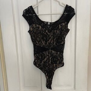 Pitaya Black and Cream Lace Bodysuit